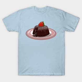 Chocolate lava cake cartoon illustration T-Shirt